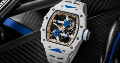 Richard Mille RM 64-01 Tourbillon Colnago luxury watch featuring an advanced tourbillon movement, lightweight construction, and high-performance cycling-inspired design.