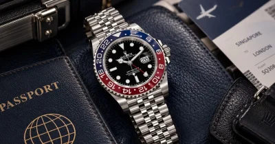 GMT watch guide explaining dual time zone functionality, featuring luxury watches with 24-hour GMT hands and rotating bezels for tracking multiple time zones.
